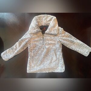 Adrienne Landau Black and White Faux Fur Jacket